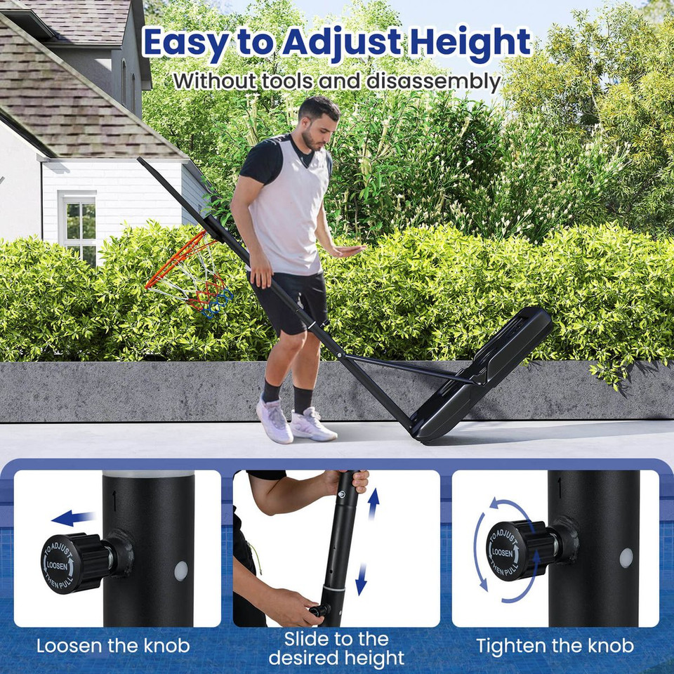 Height-Adjustable Outdoor Portable Basketball Hoop product image