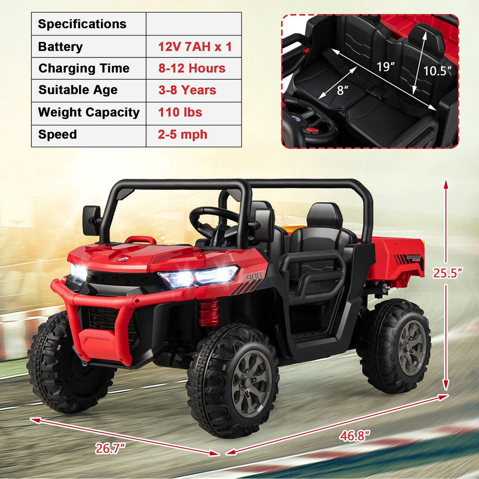 12V 2-Seater Ride On UTV Dump Truck product image