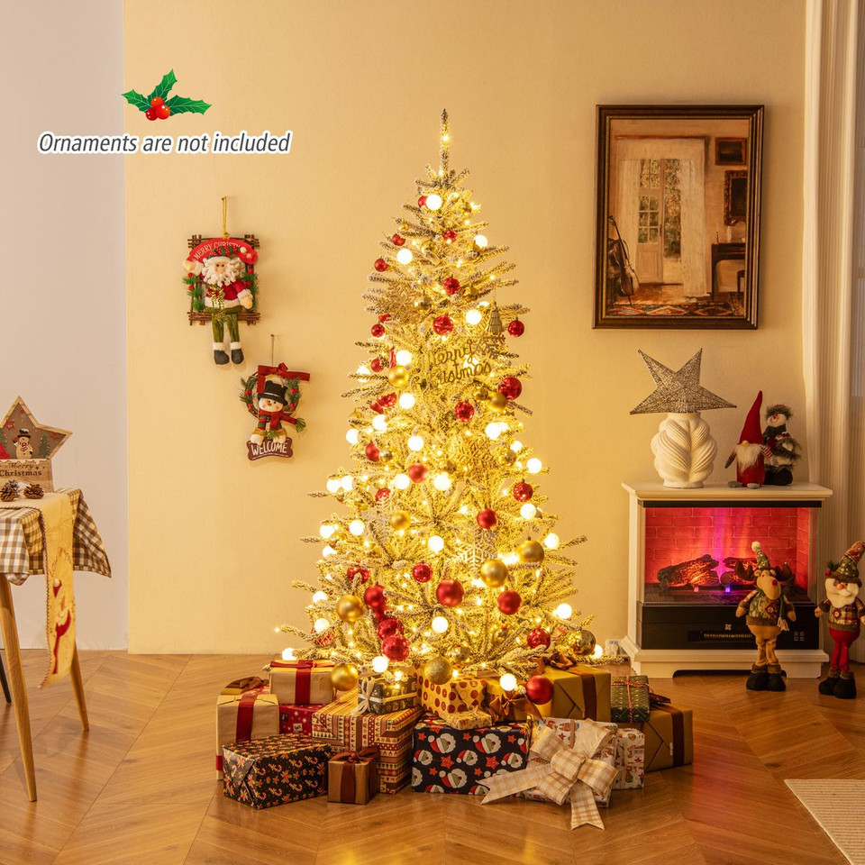 Snow-Flocked Artificial Christmas Tree with LED Lights and Remote Control product image