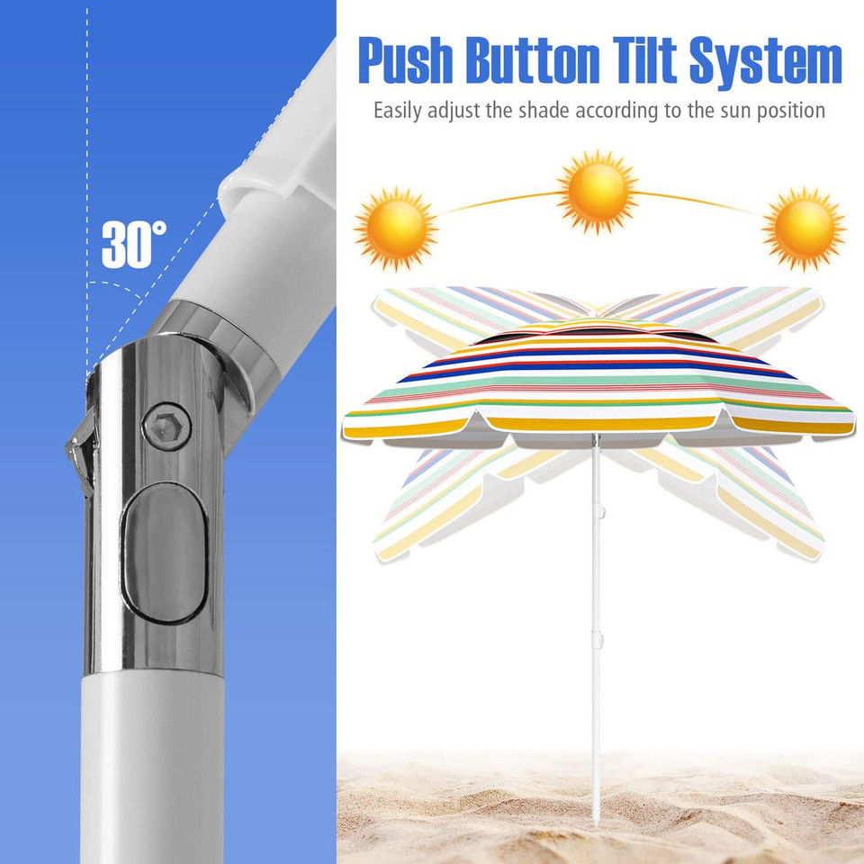 6.5 FT Beach Outdoor Umbrella with Carrying Bag product image