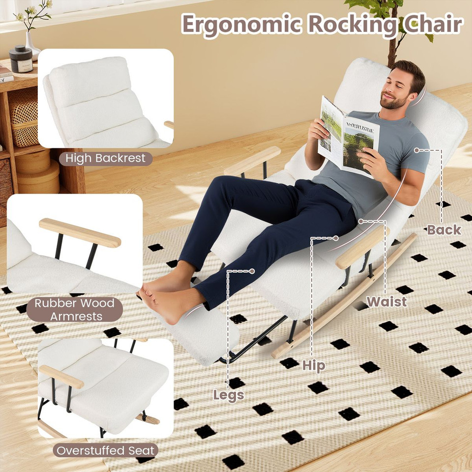 Rocking Chair with 5-Level Adjustable Backrest product image