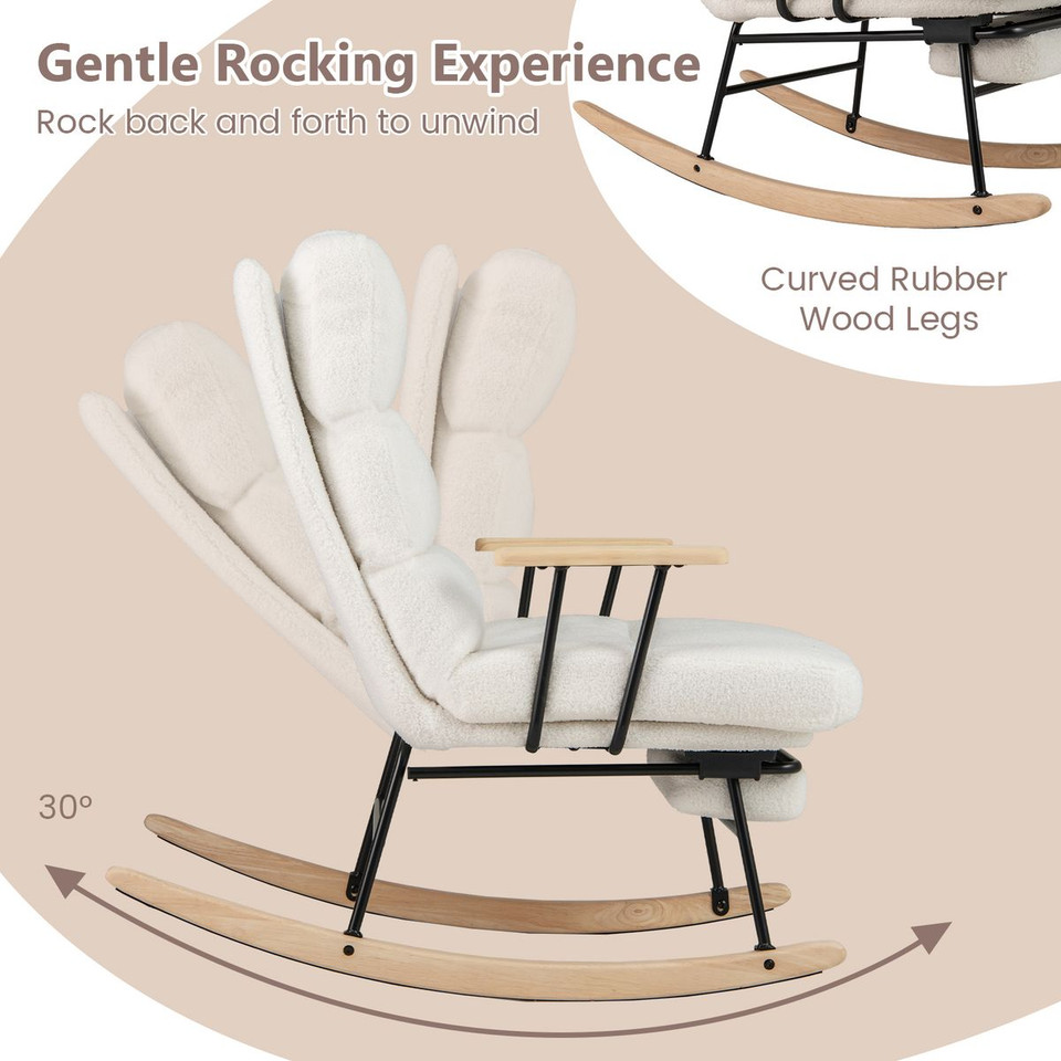 Rocking Chair with 5-Level Adjustable Backrest product image