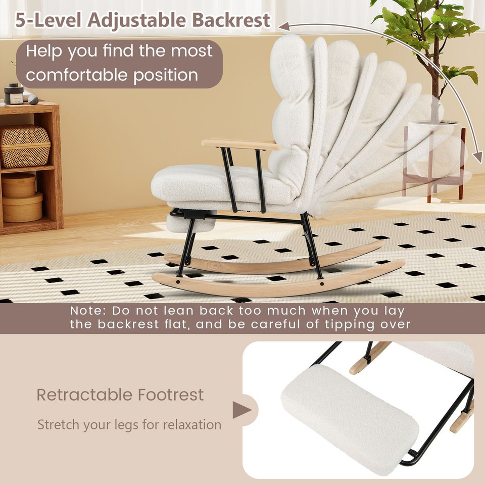 Rocking Chair with 5-Level Adjustable Backrest product image