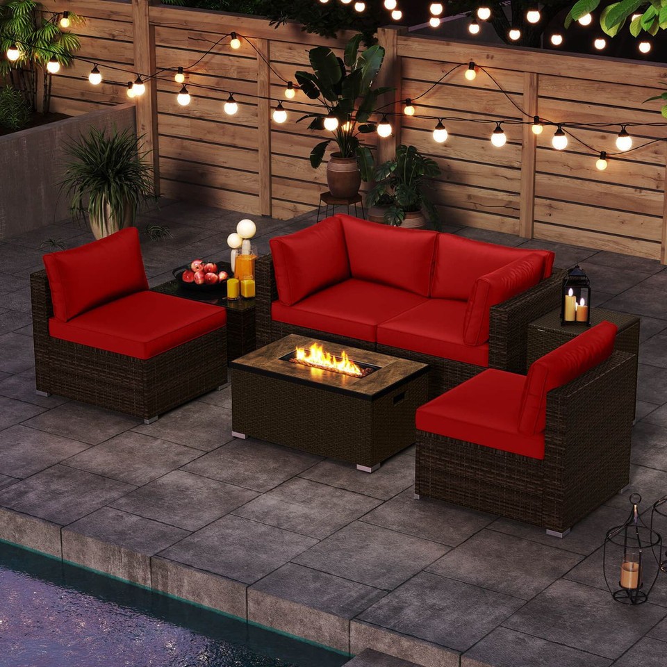 7-Piece Outdoor Furniture Set with 32" Fire Pit Table  product image
