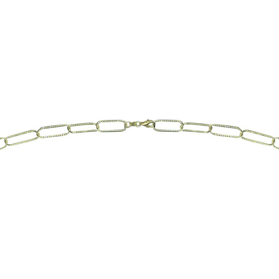 14K Yellow Gold Textured Paperclip Chain Necklace product image