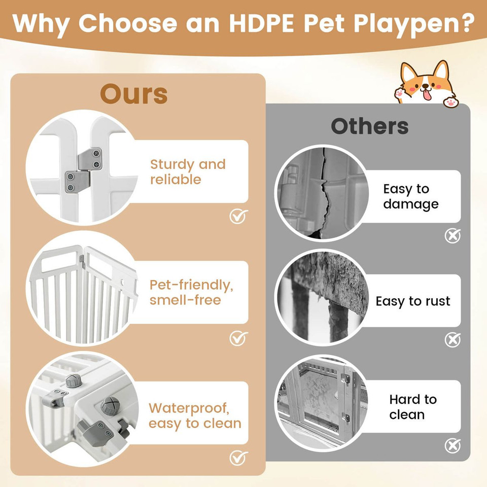 32” Tall Plastic Dog Pen with Locking Door (8- or 16-Panels) product image