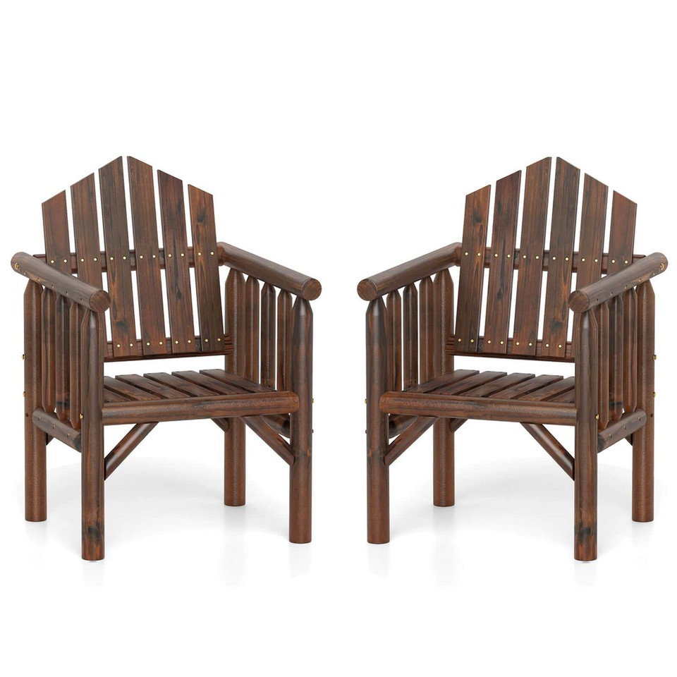 Outdoor Wood Armchair with Reclined Backrest product image