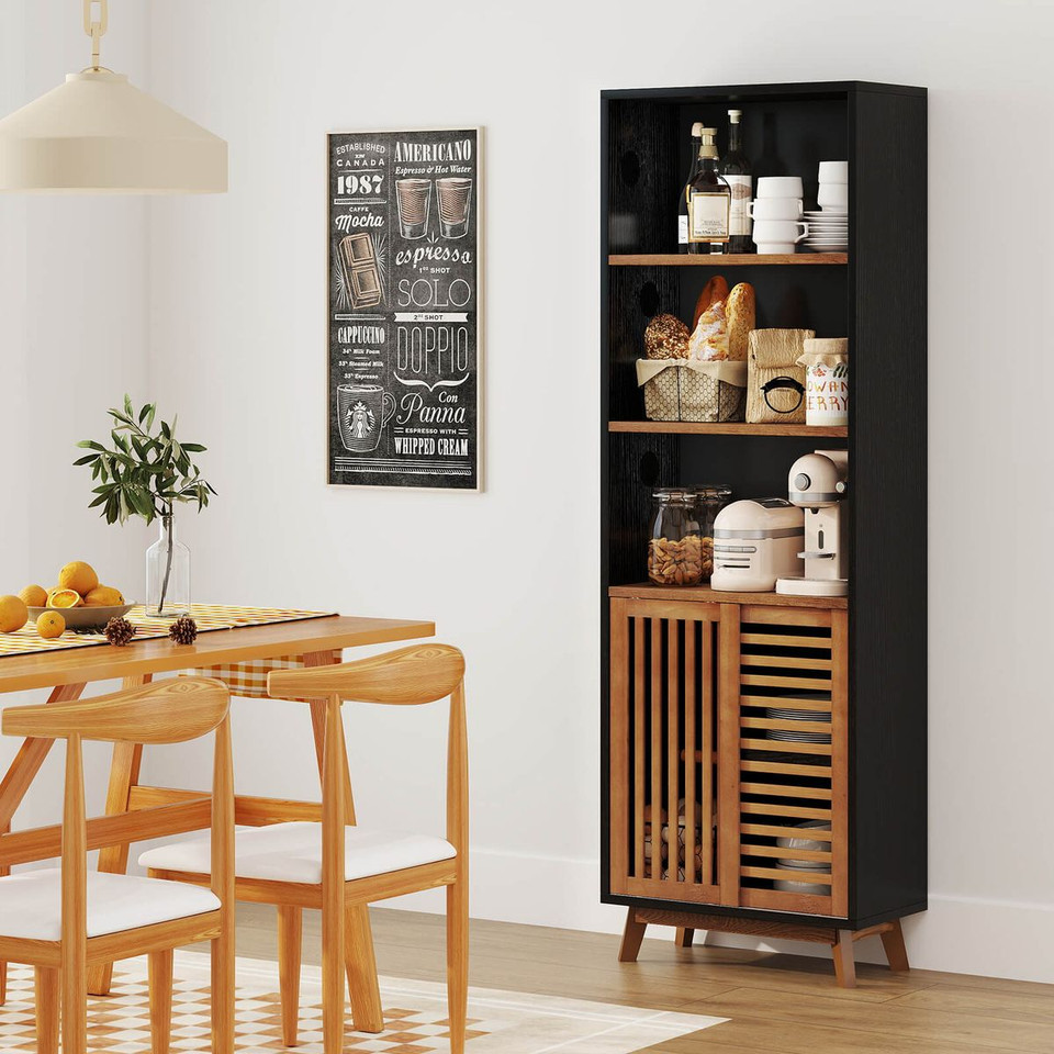 5-Tier Bookcase with 3-Position Adjustable Shelf  and Sliding Doors product image