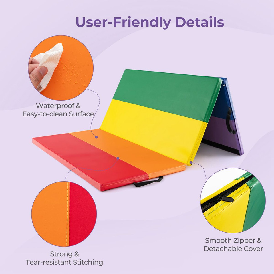 6' x 4' Tri-Folding Gymnastics Mat with Carrying Handles product image