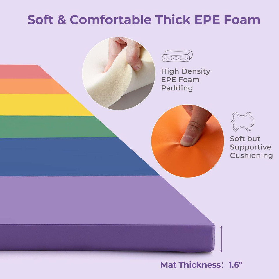 6' x 4' Tri-Folding Gymnastics Mat with Carrying Handles product image