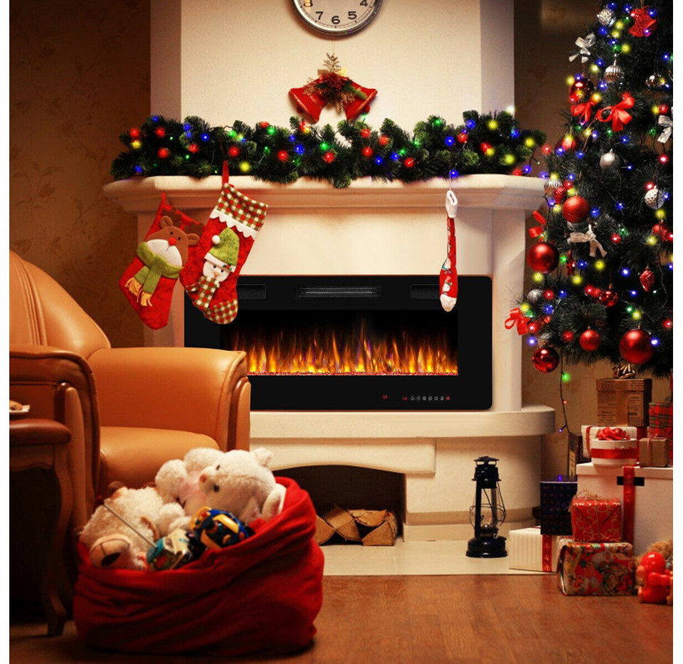 Electric Ultra Thin Wall Mounted Recessed Fireplace product image