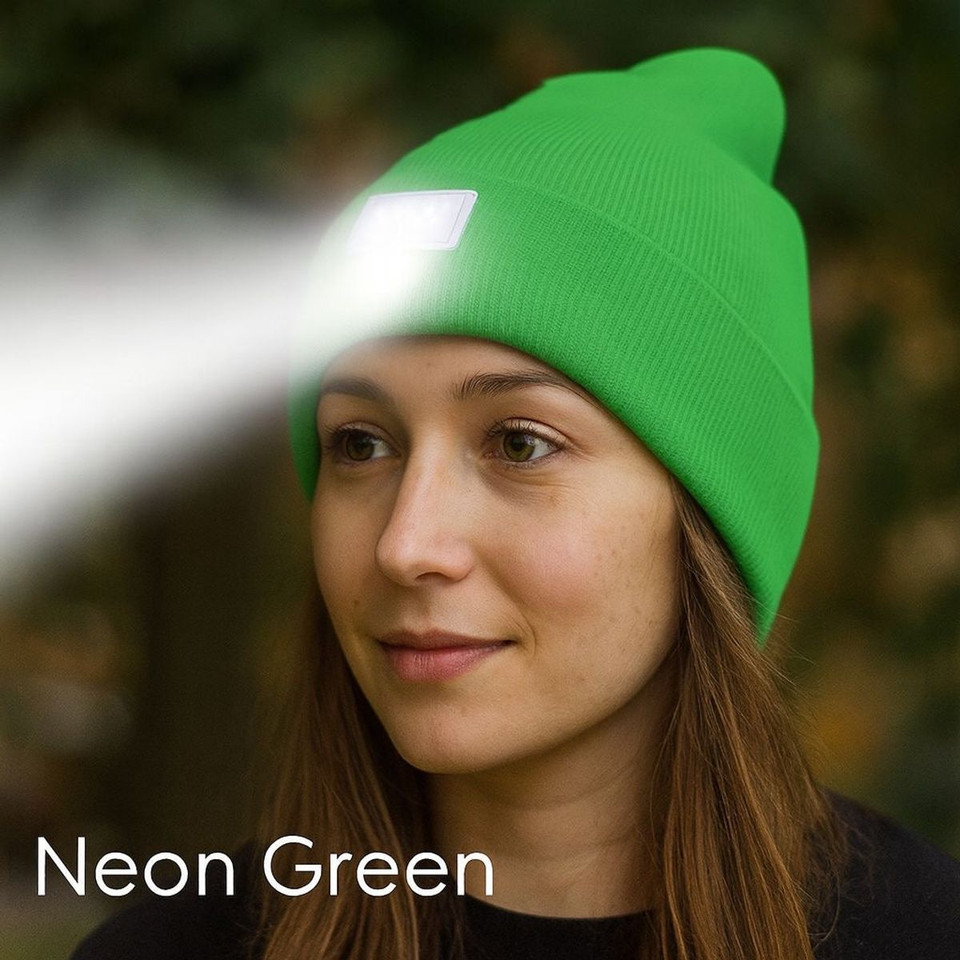 Beanie Hat with Rechargeable LED Headlamp product image