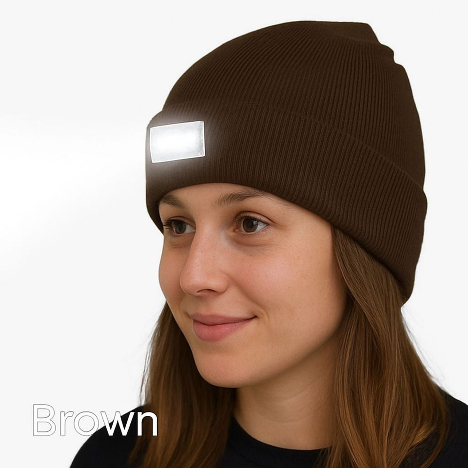 Beanie Hat with Rechargeable LED Headlamp product image