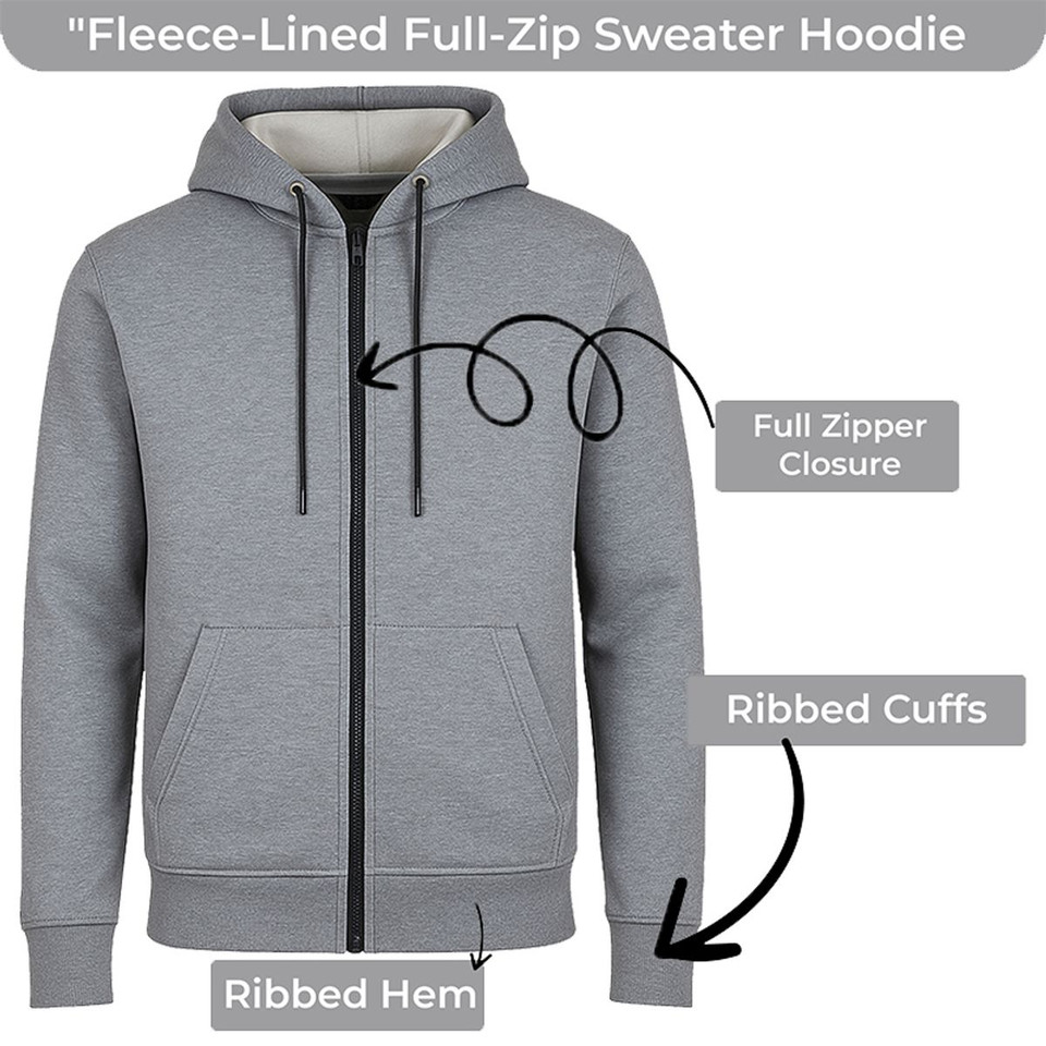 Men’s Fleece-Lined Full-Zip Hoodie (3-Pack) product image