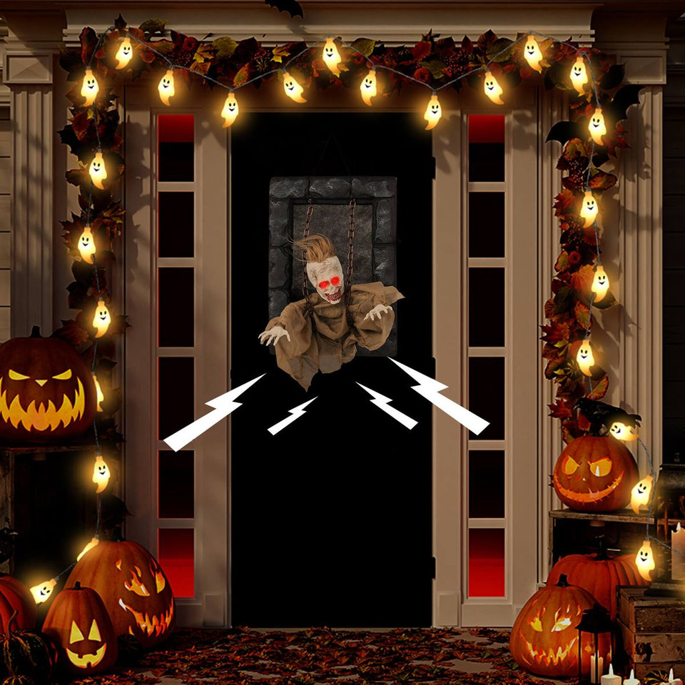 Hanging Animated Zombie Prisoner Halloween Decoration product image