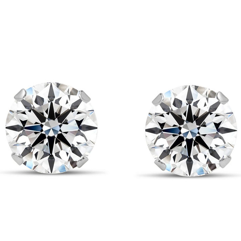 4-Carat Moissanite Stud Earrings product image