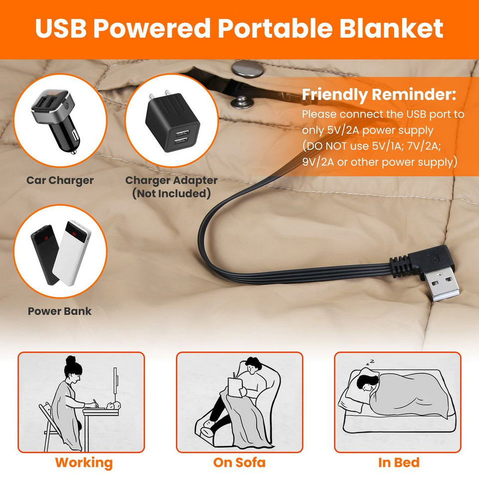 USB Heated Blanket (Requires Power Bank) product image