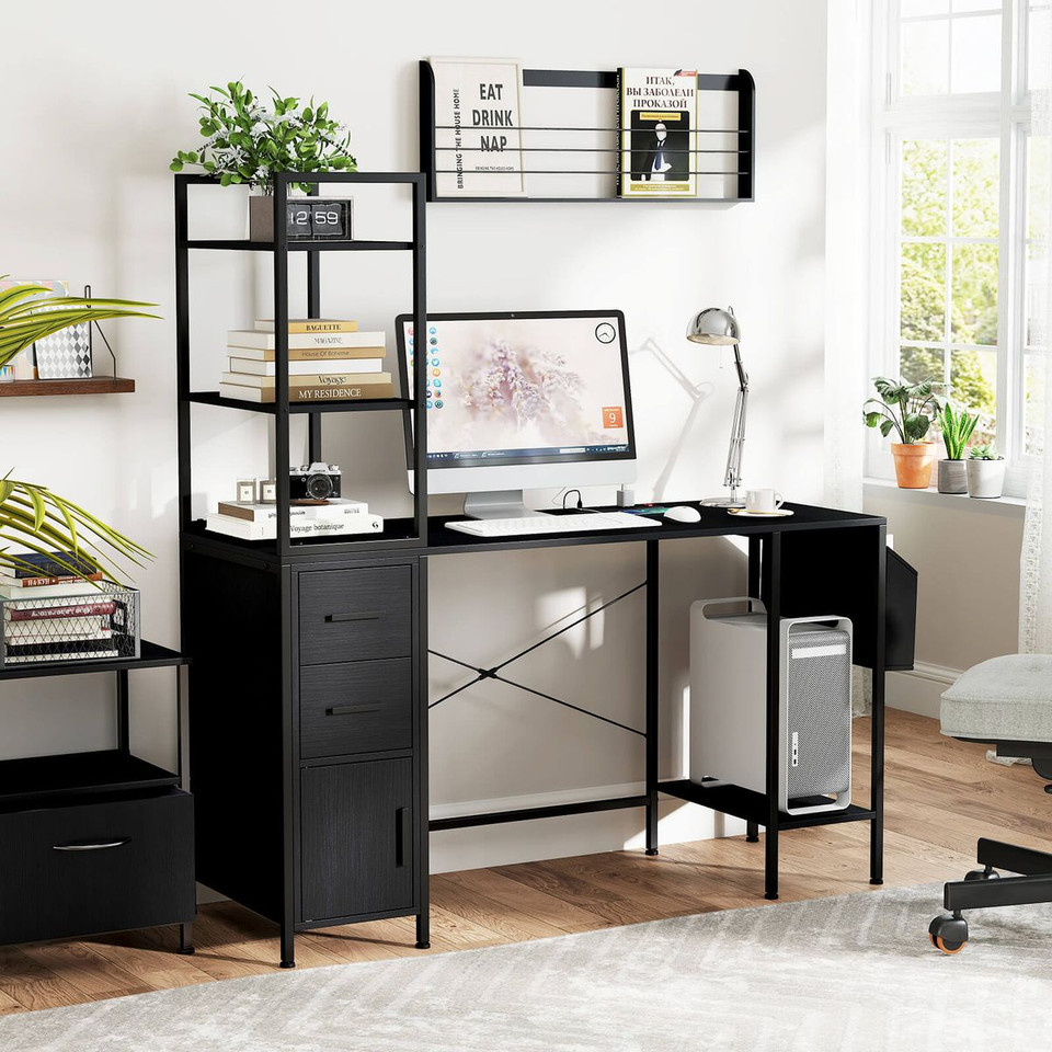 Modern Office Desk with LED Lights and Power Outlets product image