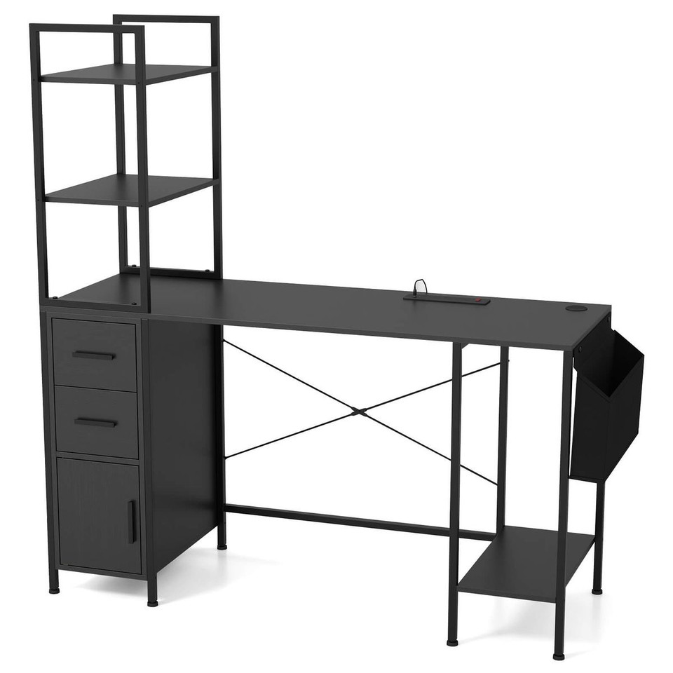 Modern Office Desk with LED Lights and Power Outlets product image