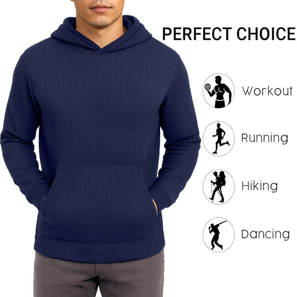 Men's Waffle Knit Thermal Pullover Hoodie (3-Pack) product image