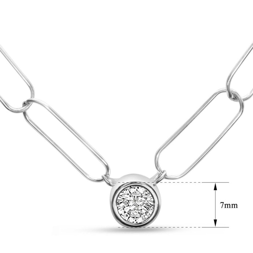 1 Carat Lab Created Diamond Necklace with Paperclip Chain product image