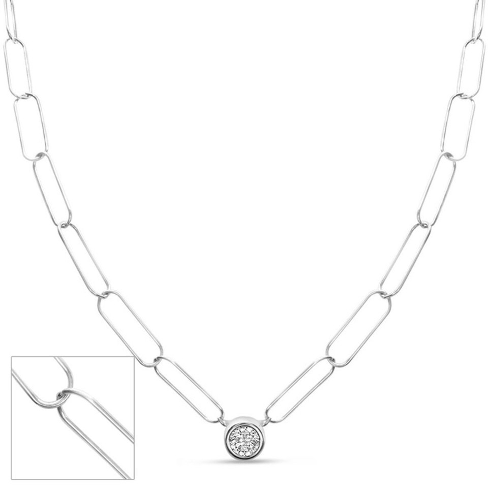 1 Carat Lab Created Diamond Necklace with Paperclip Chain product image