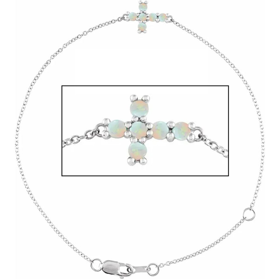 Opal Bracelet with Sideways Cross product image