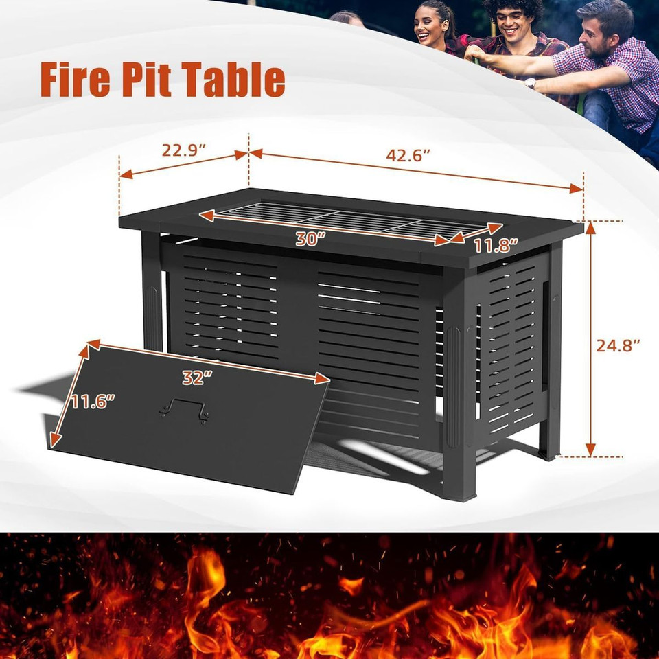 7 Piece Outdoor Patio Furniture Set with Fire Pit Table product image