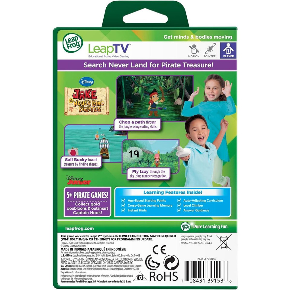 LeapFrog LeapTV Disney Jake and The Never Land Pirates Video Game product image