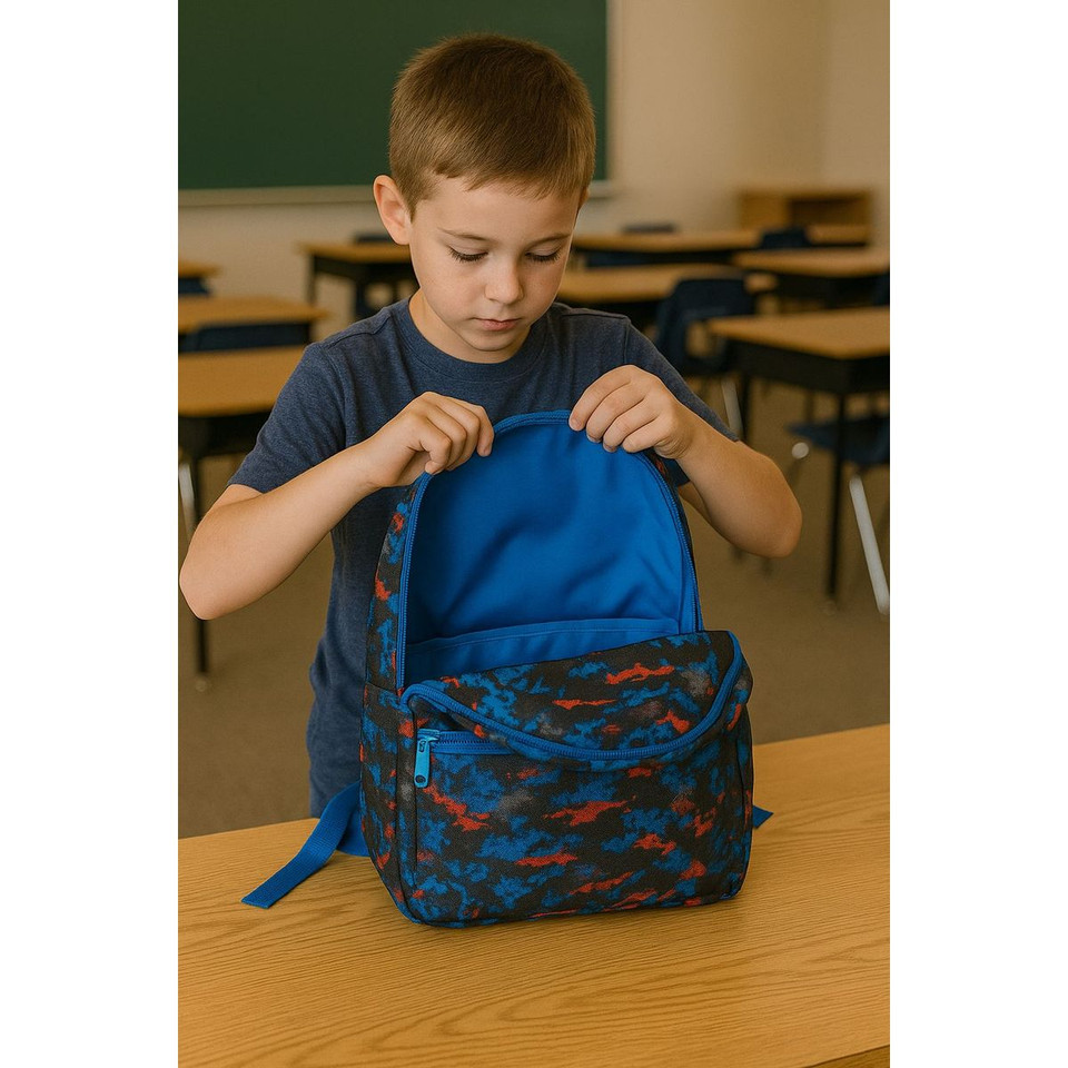 Stealth Strike 16” Blue Red Camo Backpack product image