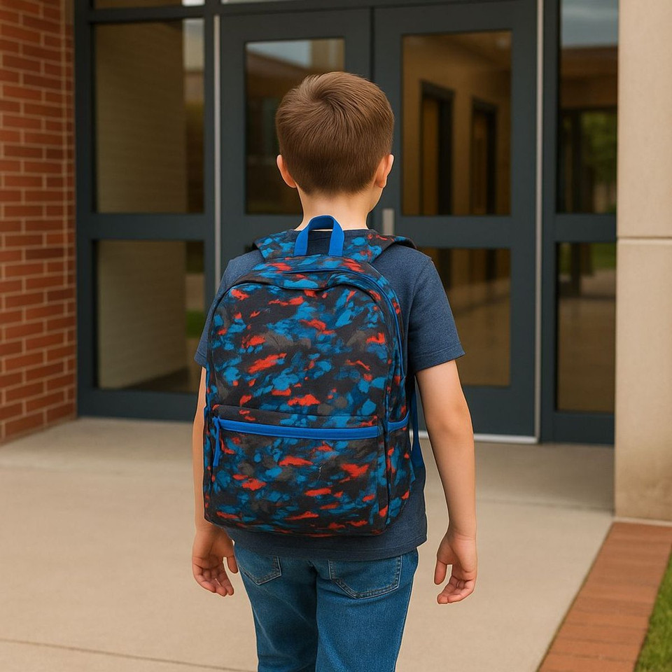 Stealth Strike 16” Blue Red Camo Backpack product image