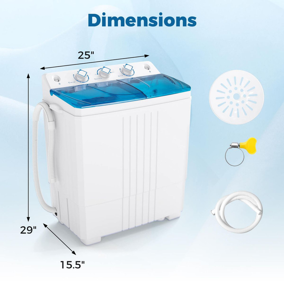 Twin Tub Portable Washing Machine with Drain Pump product image