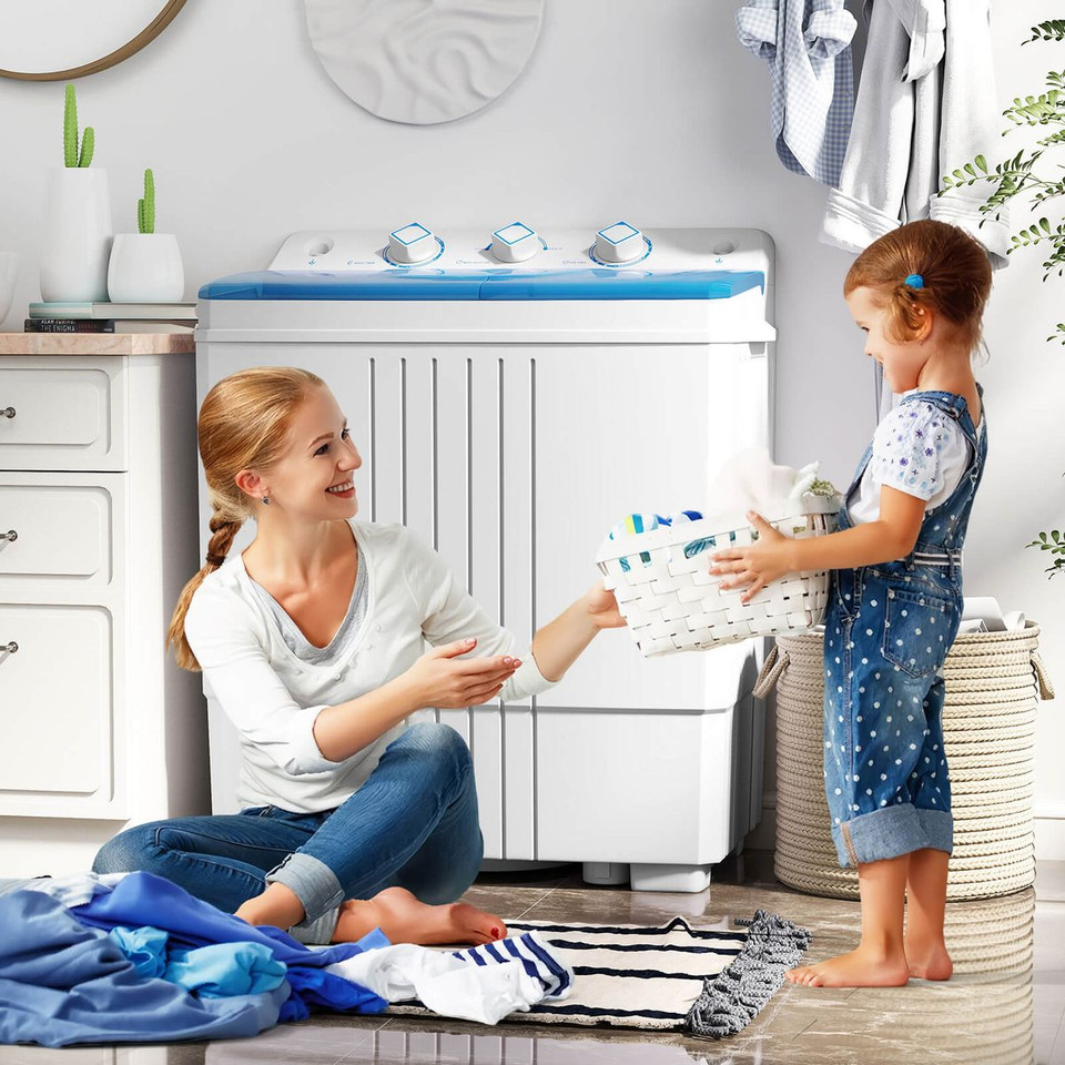 Twin Tub Portable Washing Machine with Drain Pump product image
