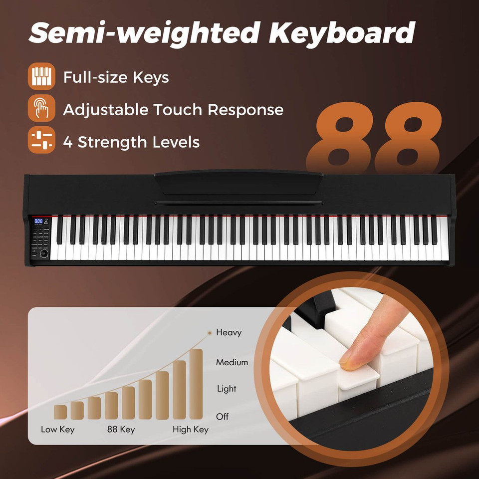 88-Key Keyboard Piano Set with Adjustable Stand product image