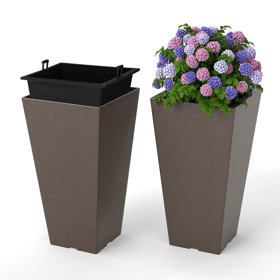 Square Taper Planter with Removable Inner Bucket (Set of 2) product image