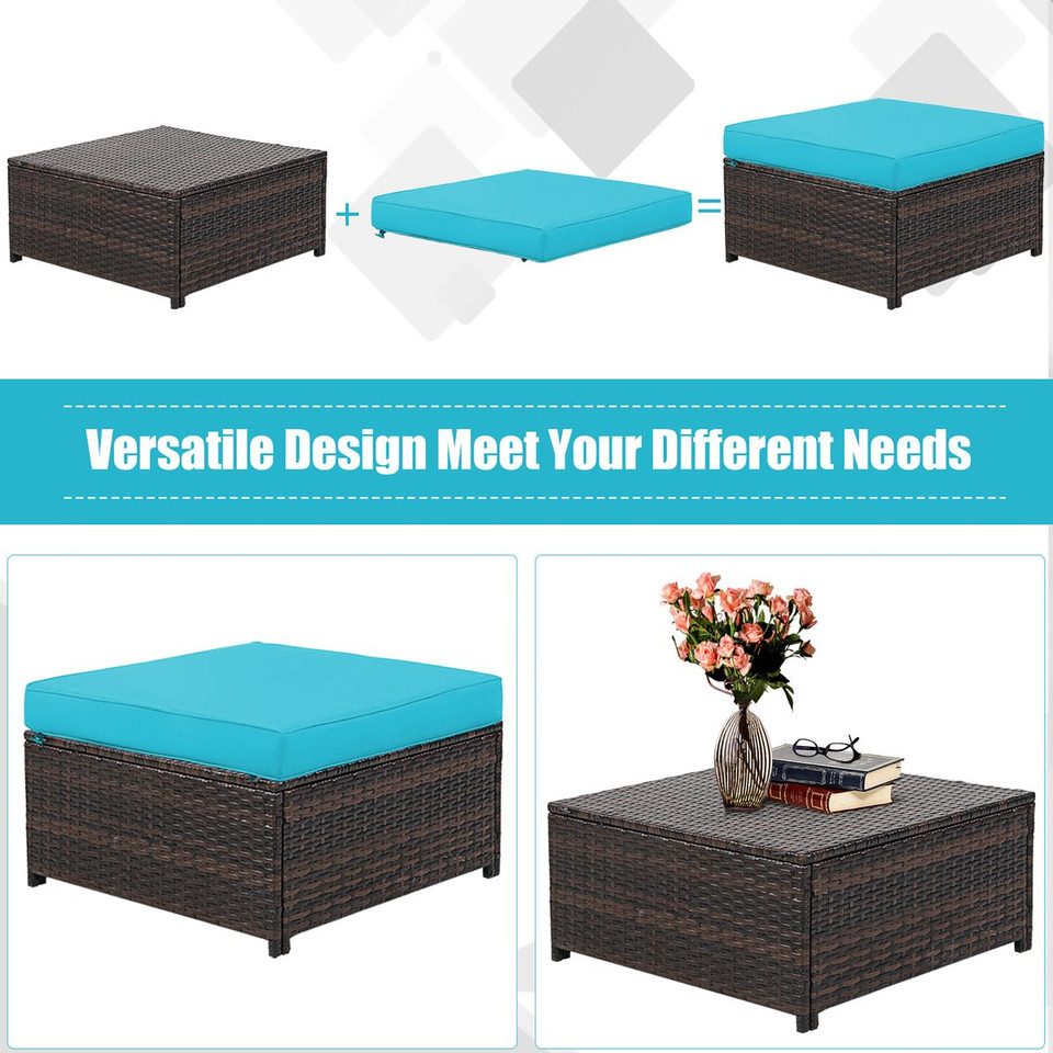 Rattan 5-Piece Cushioned Patio Set product image