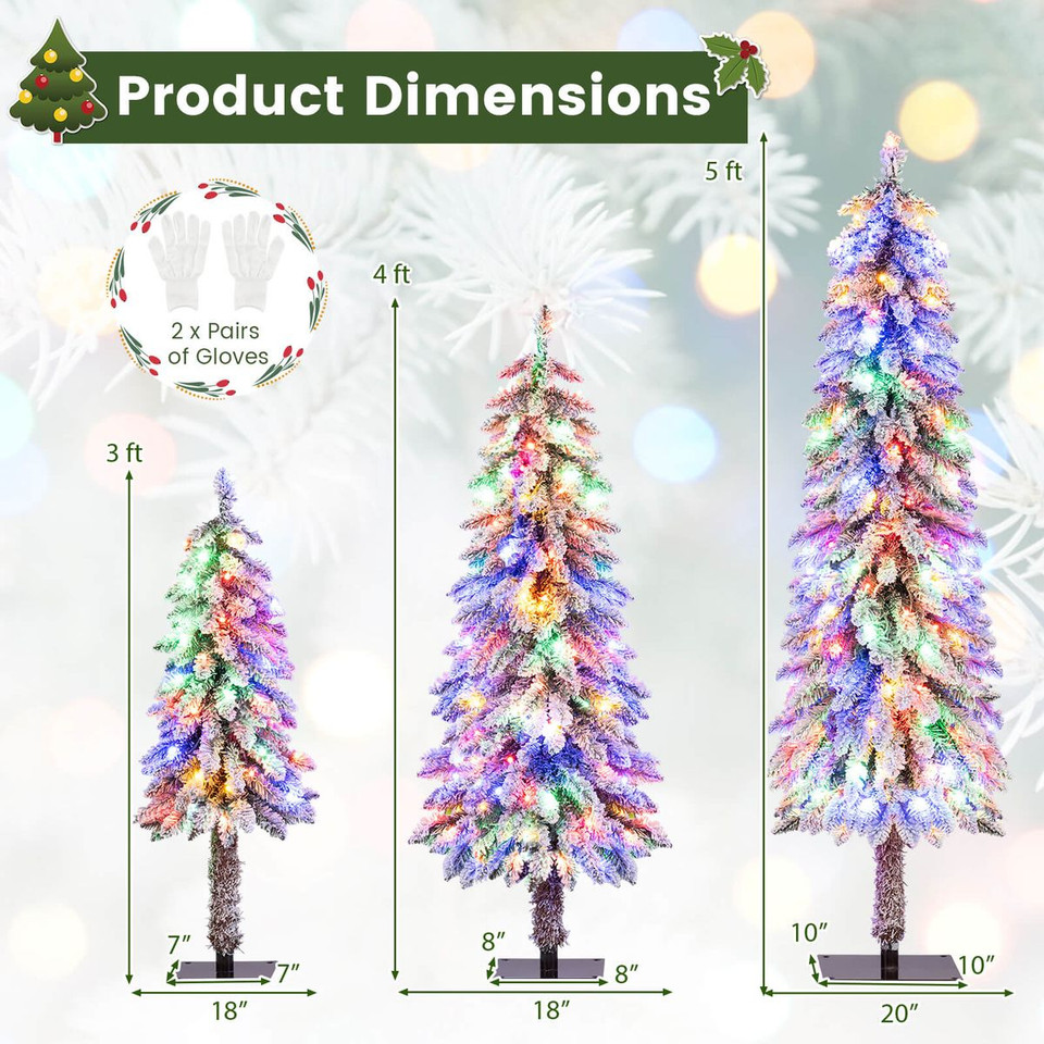 3-, 4-, and 5-foot Artificial Christmas Tree Set product image