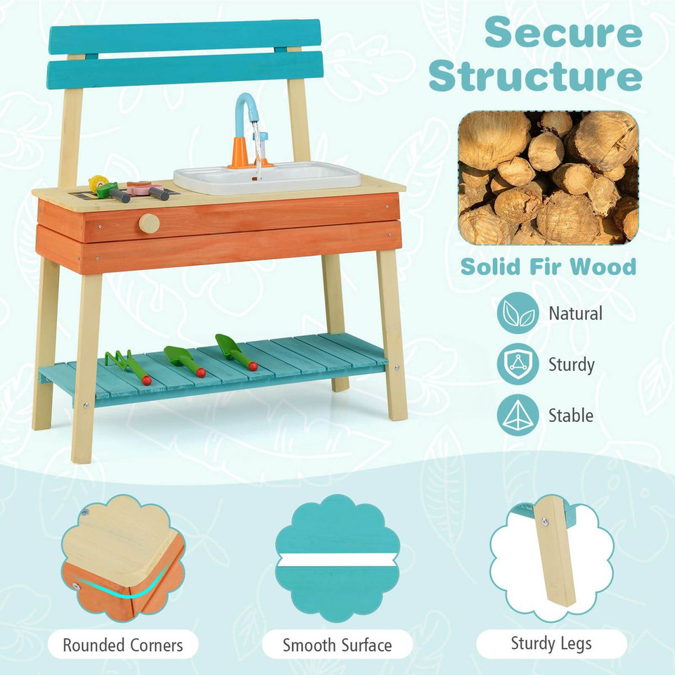 Kids' Wooden Kitchen/Potting Bench Play Set product image