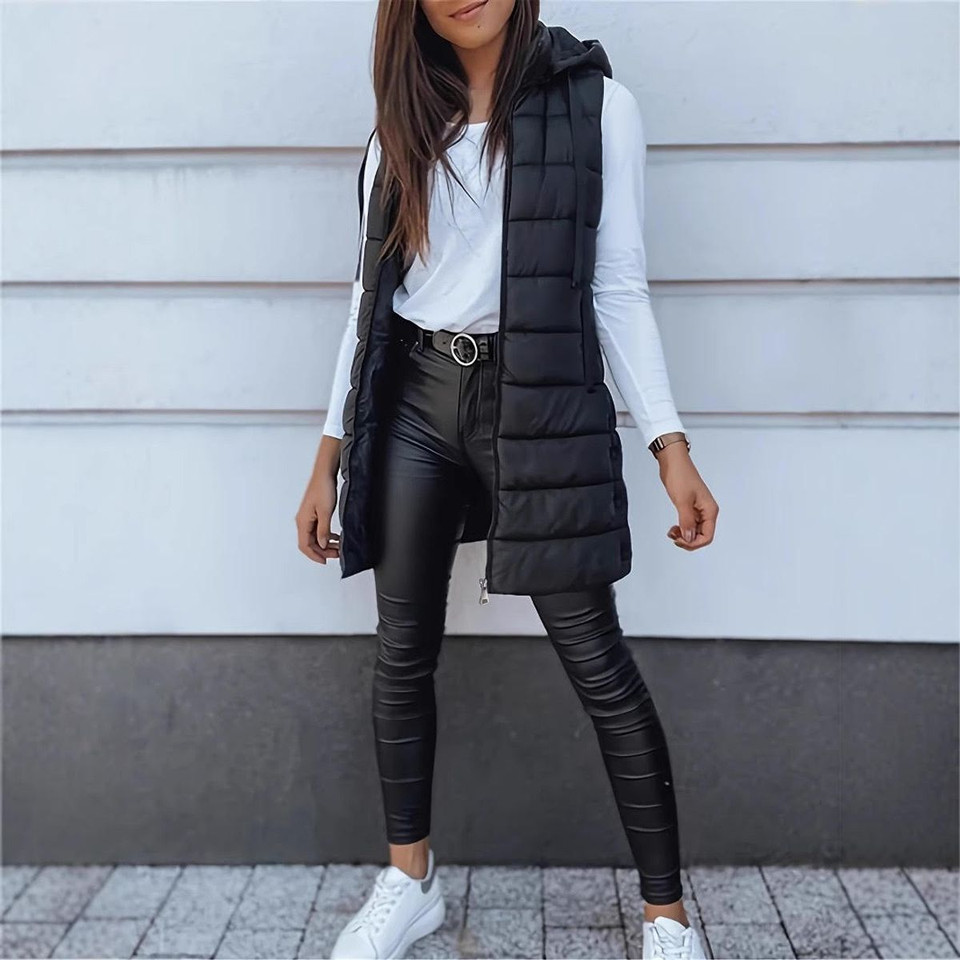 Women's Long Winter Puffer Vest product image