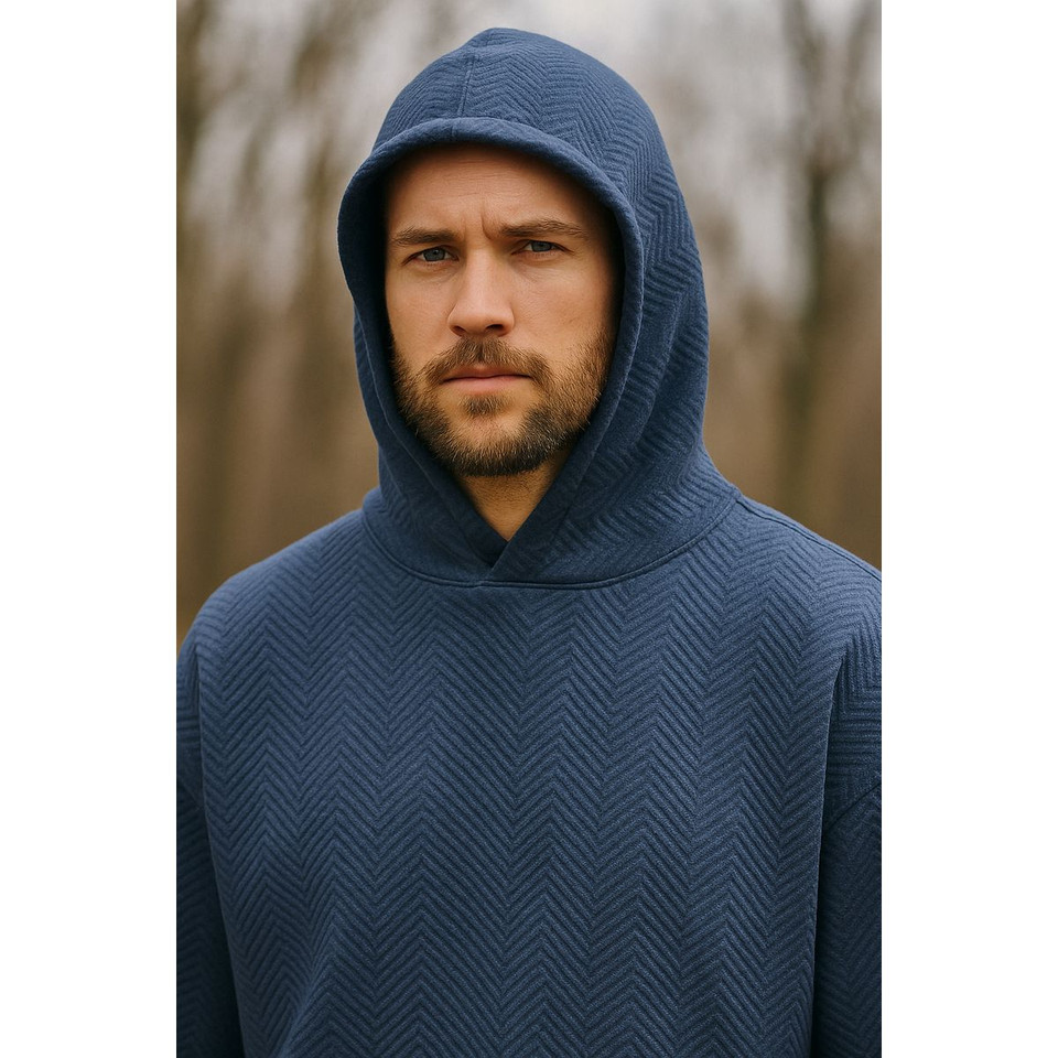 Men's Hoodie Herringbone Pullover Sweatshirt product image
