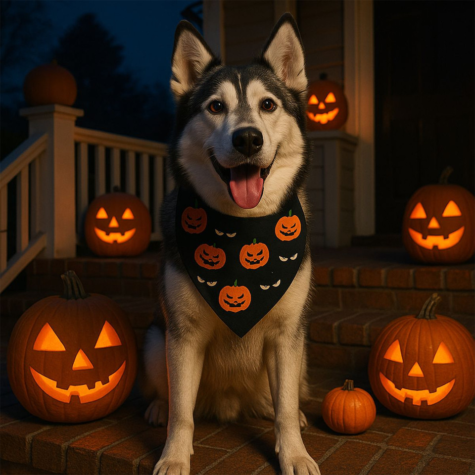 Adjustable Halloween Pet Bandana For Dogs And Cats product image