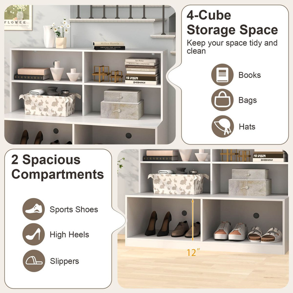 2-in-1 Storage Entryway Shoe Cabinet Bench product image