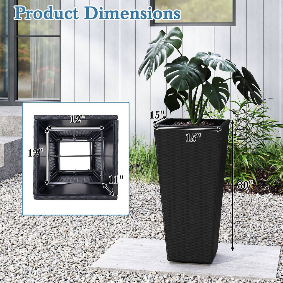 30" Tall Modern Planter Set (2-Pack) product image