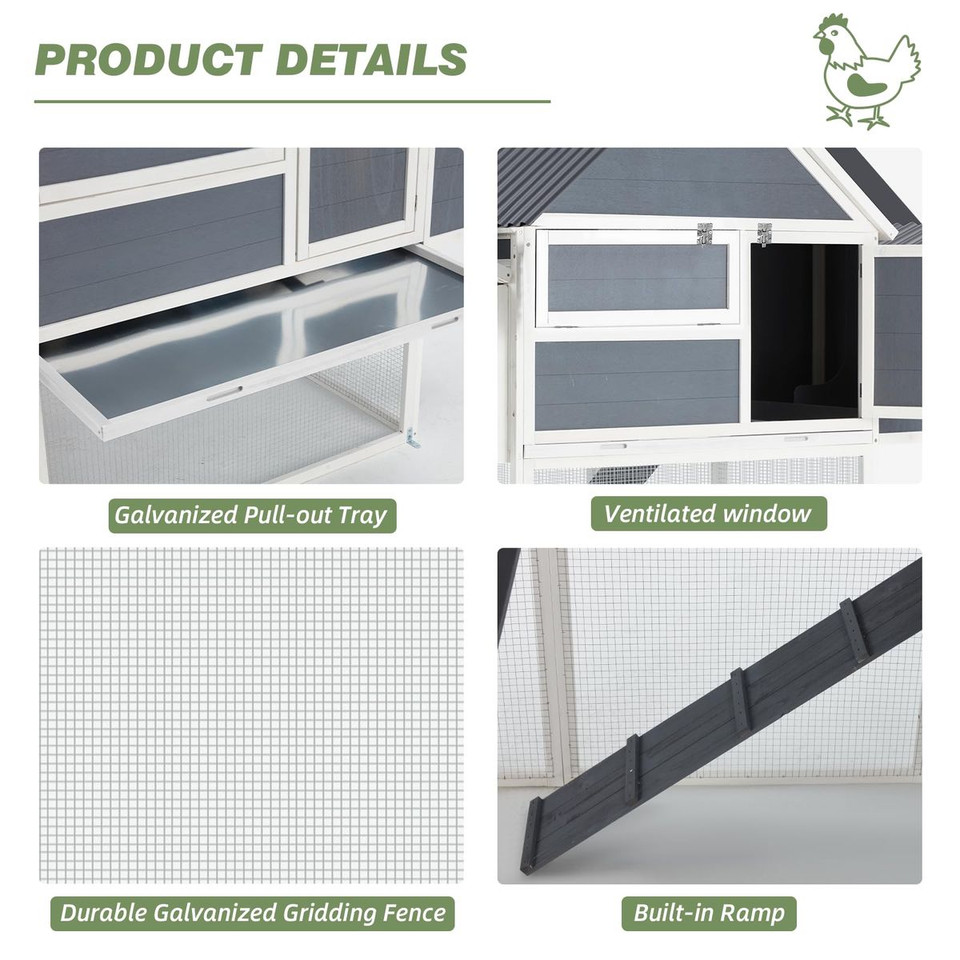 84” Wooden Hen House Poultry Cage  product image