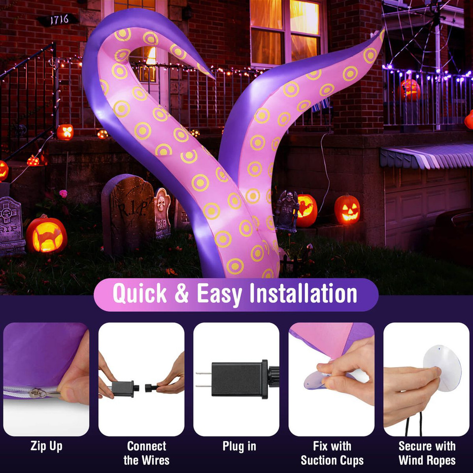 6.5 Ft Inflatable LED Octopus Tentacles Window Decoration product image