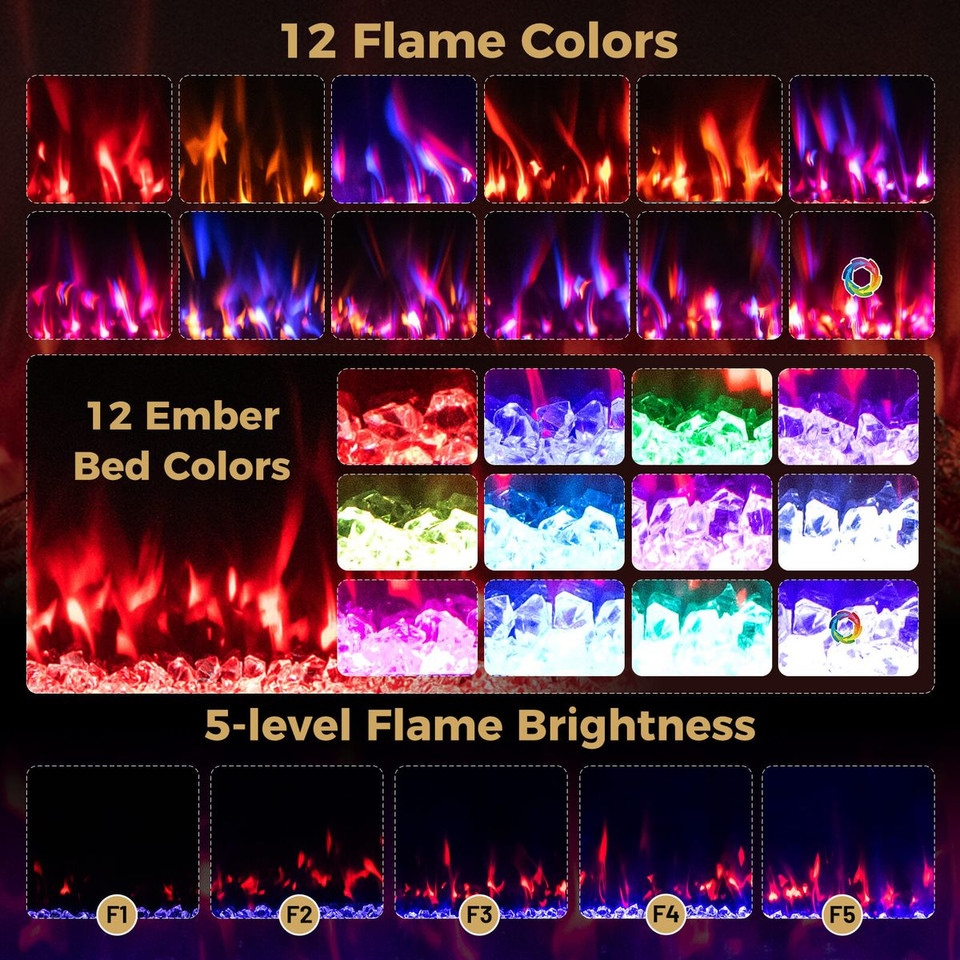 68” Smart Electric Fireplace with Adjustable Heat Settings  product image