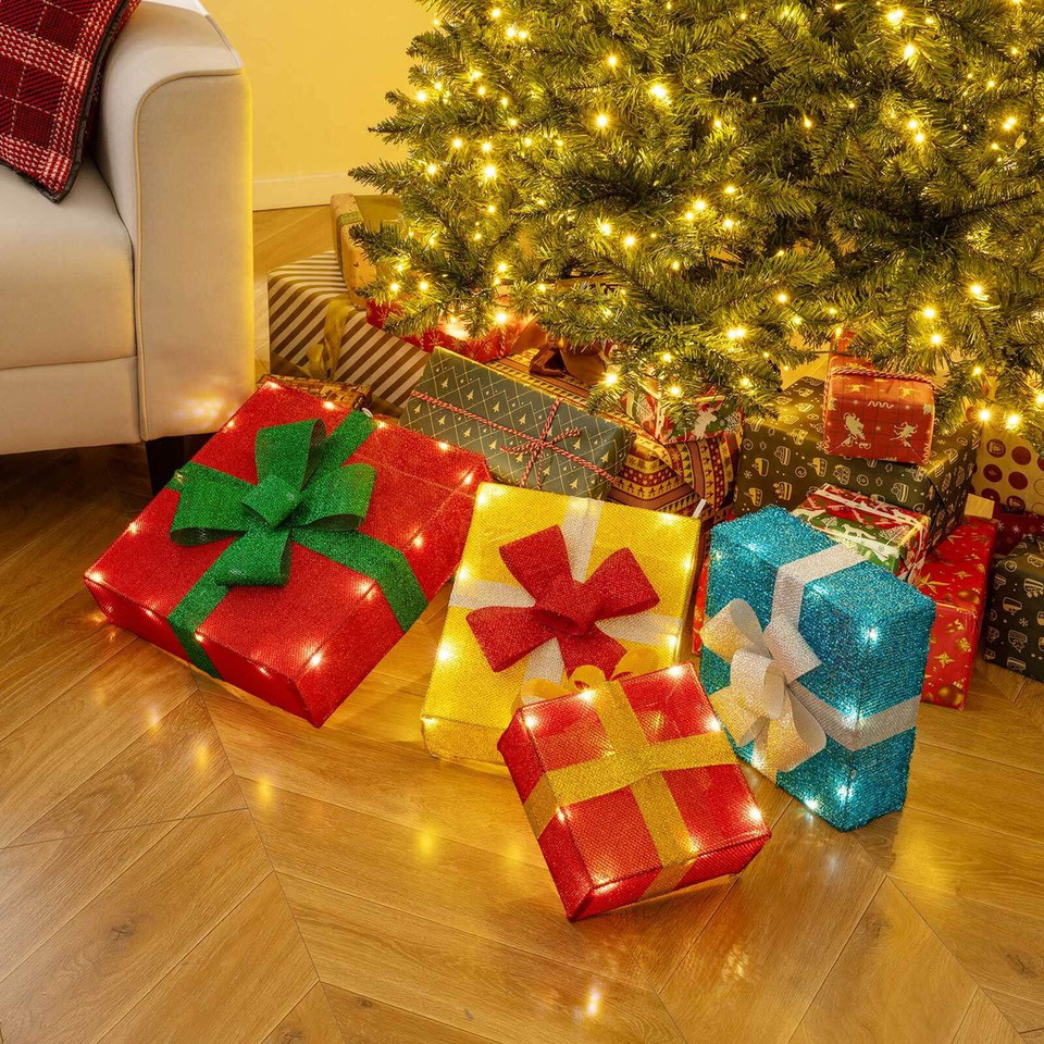 4FT Stackable Holiday Present Boxes with LED Lights product image