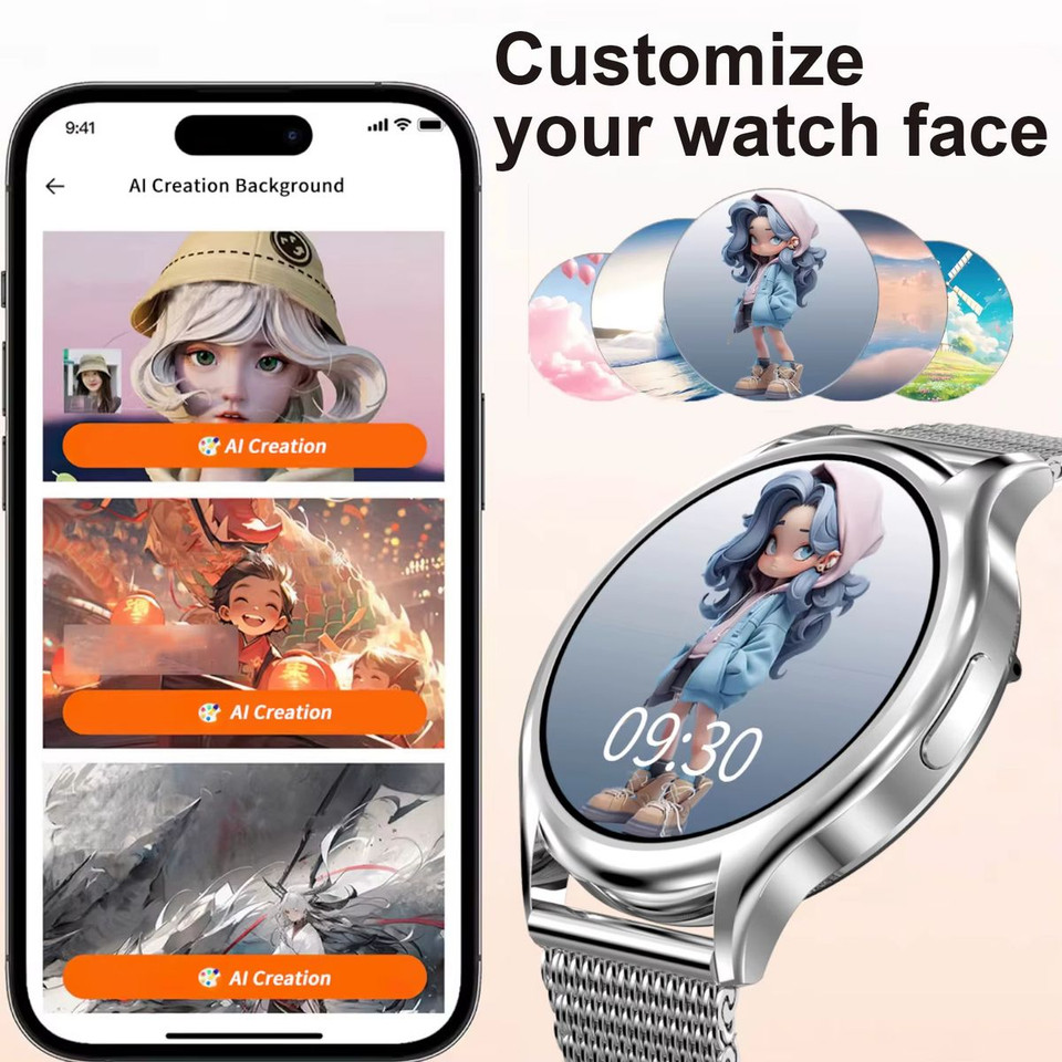 Ladies Smart Watch Bluetooth Call Sports Fitness Tracker Body Sleep Monitor Steel Smart Bracelet Waterproof Women Smartwatch Color Gold product image