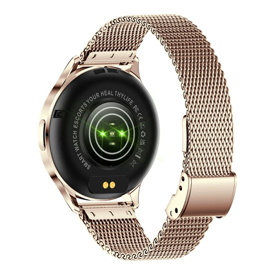 Ladies Smart Watch Bluetooth Call Sports Fitness Tracker Body Sleep Monitor Steel Smart Bracelet Waterproof Women Smartwatch Color Gold product image