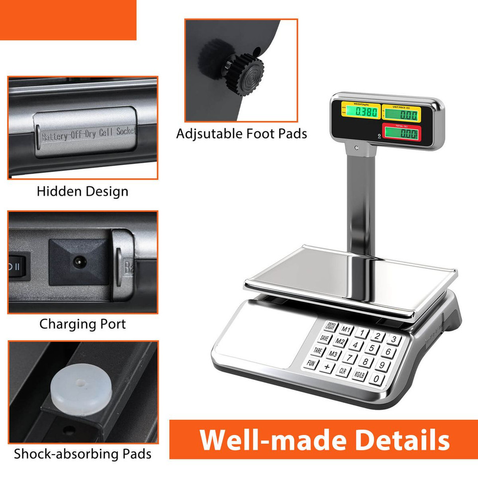 Price Computing Scale with Pole Dual LCD Display product image